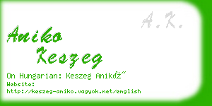 aniko keszeg business card